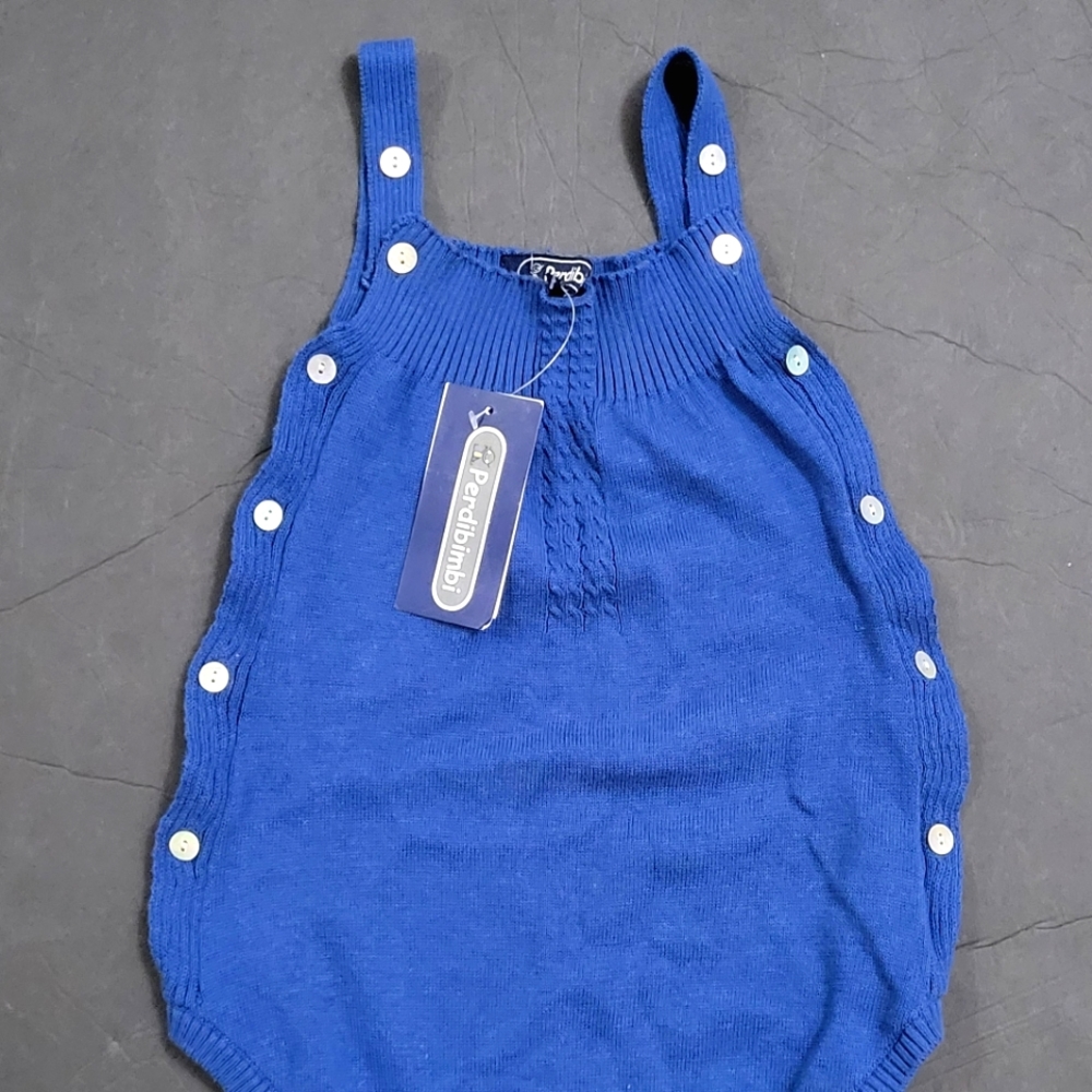 NWT 18 months blue knit romper